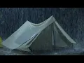 99% Instantly Deep Sleep with Thunderstorm Sounds | Natural Heavy Rain on Tent & Powerful  Thunder