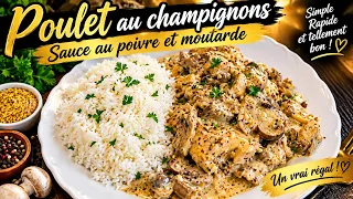POULET AU CHAMPIGNONS AVEC RIZ