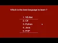 Which is the best language to learn learn programming