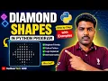 Diamond Pattern Program in Python Complete Tutorial for Beginners Telugu