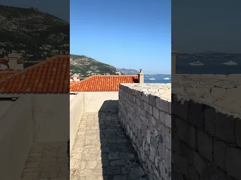Croatia Dubrovnik View of Buildings & Walkway on City Wall #Shorts
