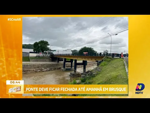Ponte importante em Brusque permanece fechada devido a danos causados pelas chuvas