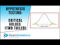 Hypothesis Testing - Critical Values