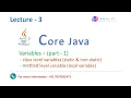 Variables in java static non-static local instance Part - 1 by Adil Sir Lecture