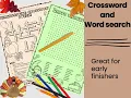 Thanksgiving Puzzles November Word Search and Crossword Puzzle Activity Packet
