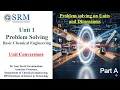 Unit 1 Lecture 2 Part A Unit Conversions Problem Solving Basic Chemical Engineering
