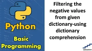 Filtering the negative values from given dictionary-using dictionary comprehension