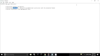 Eclipse Code Generation Shortcuts