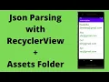 JSON Parsing - How to parse JSON data from asset folder in Android Java Android Studio Tutorial