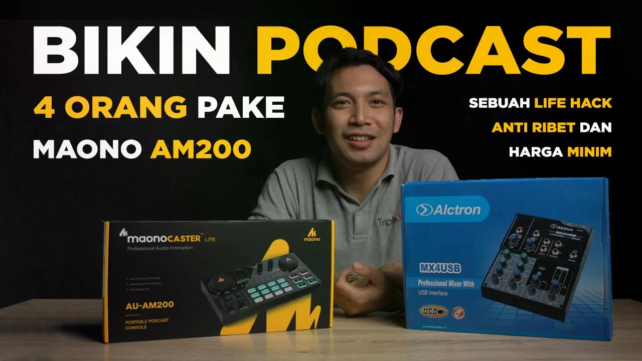 Podcast 4 Orang Menggunakan Maono AM200 dan Mixer Alctron