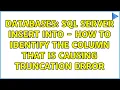 Databases SQL Server Insert Into - How to identify the column that is causing truncation error
