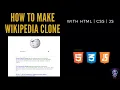 How to Make Wikipedia Clone with HTML CSS JS using Fetch API JavaScript Tutorial