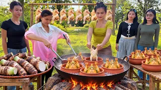Amazing cooking savory clay pot fried chicken with aromatic spices recipe | Amazing video