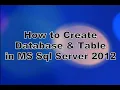Create Database Table using SQL Server 2012