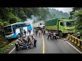 Lagu TEREKAM JELAS !!! INSIDEN BUS TERGELINCIR PENUMPANG BERHAMBURAN, Truk Blong Rem di Sitinjau Lauik