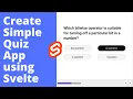 Create Simple Quiz App using Svelte HTML CSS JavaScript