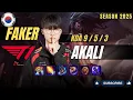 T1 Faker AKALI vs GALIO Mid - Patch 25 24 KR Ranked lolrec