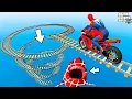 Lagu سبايدر مان اصعب دراجة نارية فوق اسماك القرش - Superheroes Ride on Motorcycle Stunt Funny Moments???