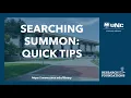 Summon Search Quick Tips