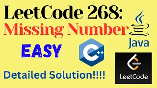 LeetCode 268 Missing Number EASY C JAVA Detailed Solution