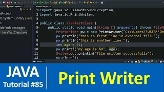 Java Tutorial - Java PrintWriter Class with Examples