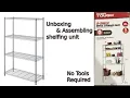 how to assemble shelving racks with no tools required Hyper tough unboxing 5 shelf storage rack