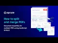 How to split and merge PDFs Document Assembly for multiple PDFs using JavaScript React