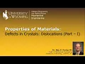 3 2a Defects in Crystals Dislocations - Part I