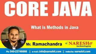 Core Java Tutorials What is Methods in Java Mr Ramachandra