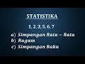 Simpangan rata-rata, ragam dan simpangan baku data tunggal