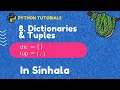 8 Dictionaries and Tuples Python 3 Programming Tutorials in Sinhala