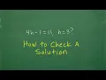 How to Check a Solution to an Equation MUST Know for Algebra