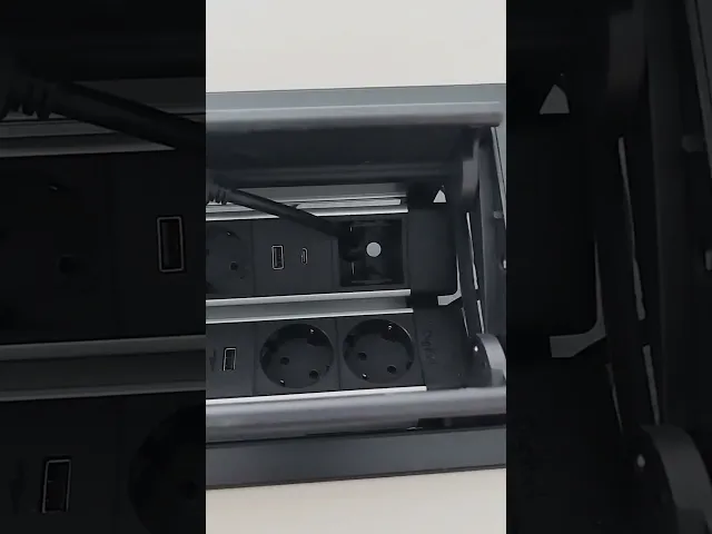 Модул WingsPremium 3M с 3х Шуко, 1x USB C, RJ45 Cat.6, HDMI, USB A и кабелен изход, цвят Черен, Digitel, DIGITEL, DT14262