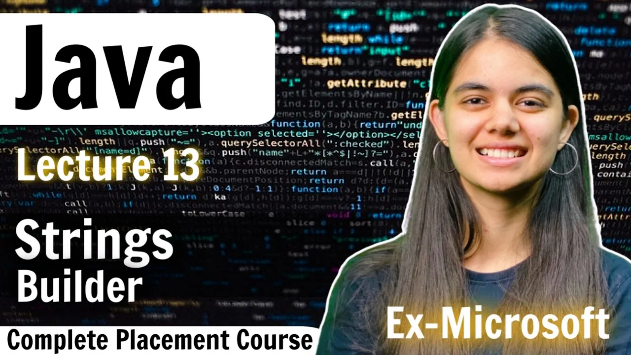 String Builder | Java Placement Course Lecture 13 - YouTube thumbnail