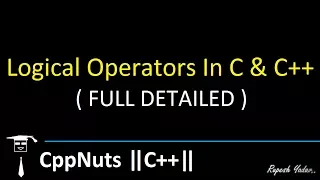 Logical Operators In C And C