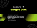 Lec 07 - Target Sum Dynamic Programming Python GFG