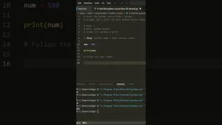 Create int variable Python programming 1
