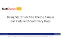 StatCrunch Creating Simple Bar Plots with Summary Data