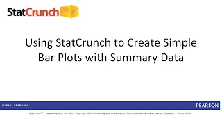 StatCrunch Creating Simple Bar Plots with Summary Data