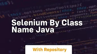 selenium by class name java