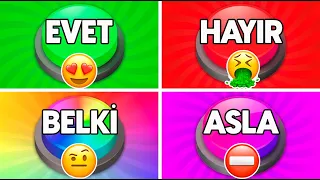 Bir Düğme Seç!  EVET, HAYIR, BELKİ veya ASLA? Verdiğin Kararlar Seni Şaşırtacak! 🟢🔴🟡🟣