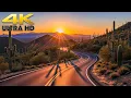 Relaxing Arizona Desert Mountain Sunset Scenic Drive to Phoenix 4K