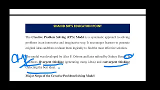 CREATIVE PROBLEM SOLVING TECHNIQUE BG 6TH SEMESTER EDUCATION