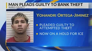 Man pleads guilty to bank theft in Ward County