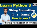 String Formatting in Python Python Tutorial for beginners in Hindi Urdu Cyber Warriors