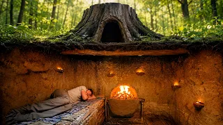 Building a Large Secret Dugout with a Hidden Well | Bushcraft,  Survival
