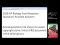 AP Biology 2018 Free Response FRQ Possible Answers