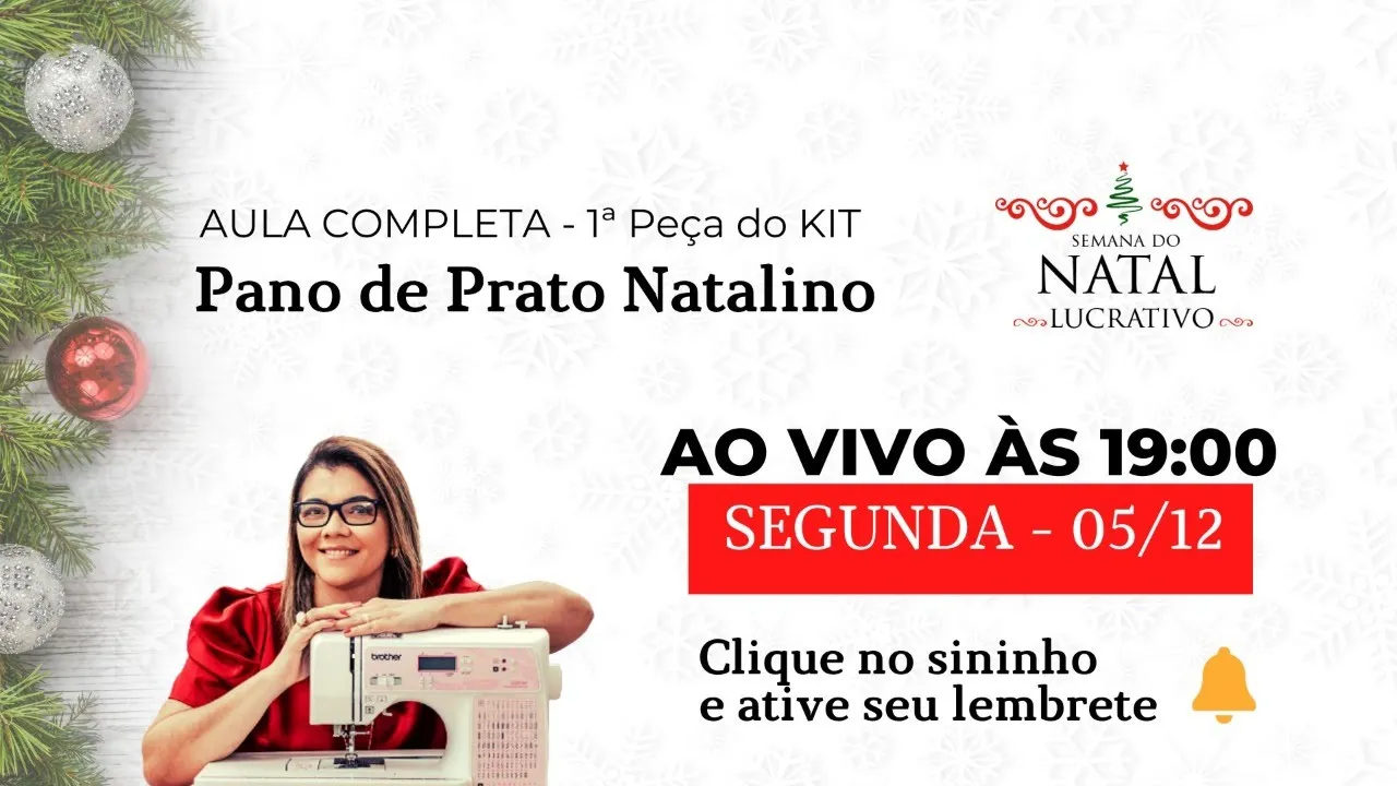 LIVE #012 -  COMO FAZER UM LINDO PANO DE PRATO NATALINO - SEMANA NATAL LUCRATIVO COM TIA LI