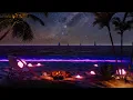 Download Lagu Purple Beach Night Ambience | Ocean Sound for Sleep | Campfire ASMR