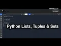 Python Lists Tuples and Sets Part - Python Practical Tutorials
